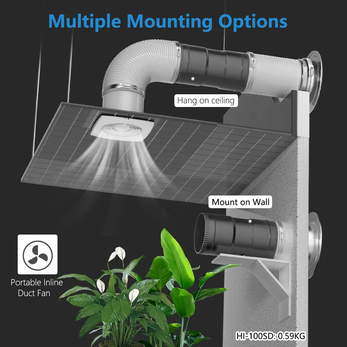 Duct Booster Fan Wall or Ceiling Installation – Versatile Mounting for Enhanced HVAC Airflow in Any Space