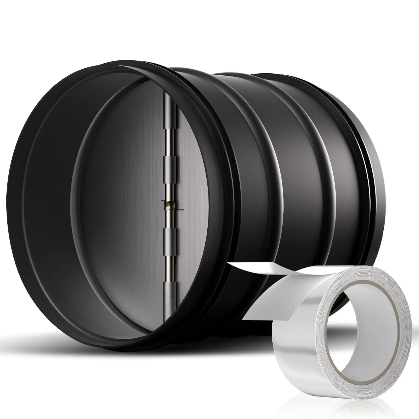 6 Inch Backdraft Damper for Range Hoods and Grow Tents with Aluminum Foil Tape – Anti-Reverse Airflow HVAC Vent Valve